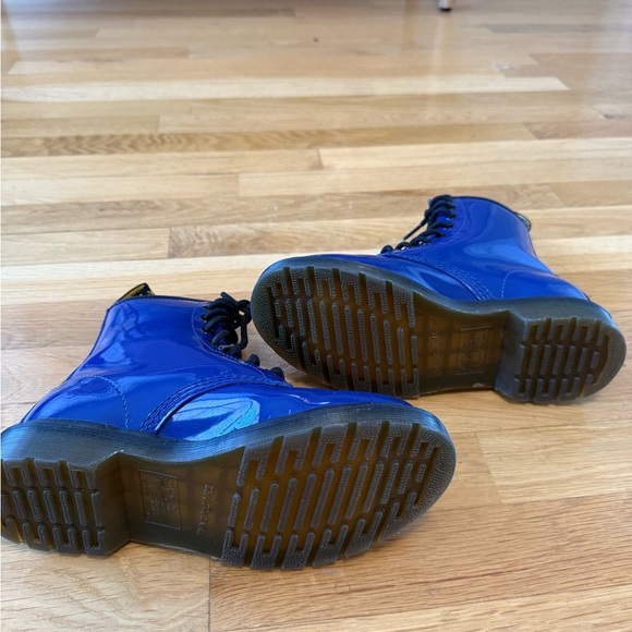 Dr Martens Boots Women's Size Blue Patent Leather 1460W - Picture 9 of 15